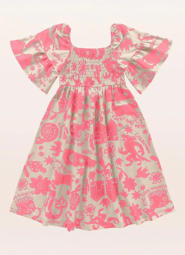 Fakini Kids - Vestido Midi Rosa