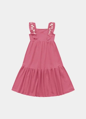 Fakini Kids - Vestido Midi Rosa - FAKINI KIDS