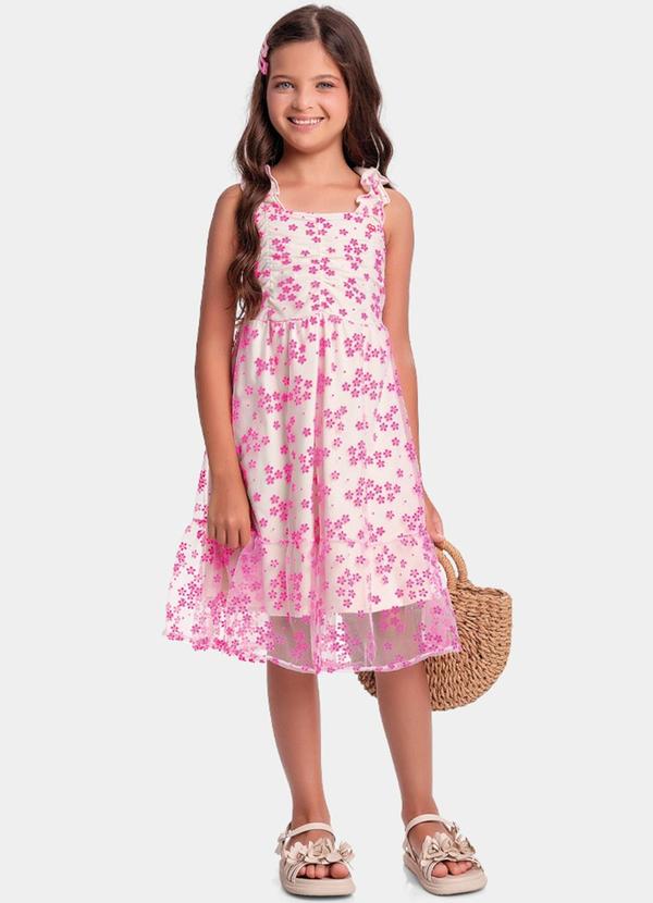 Fakini Kids - Vestido Midi Rosa