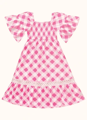 Fakini Kids - Vestido Midi Rosa - FAKINI KIDS