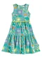 Malwee Kids - Vestido Mídi Transpassado Tropical Verde Turquesa - variação: Vestido Mídi Transpassado Tropical (Verde Turquesa