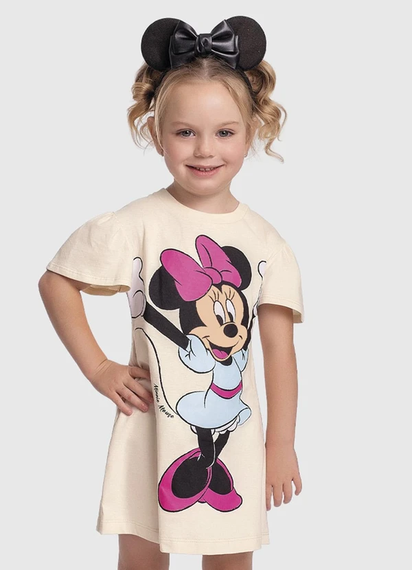 Fakini Kids - Vestido Minnie Bege 2