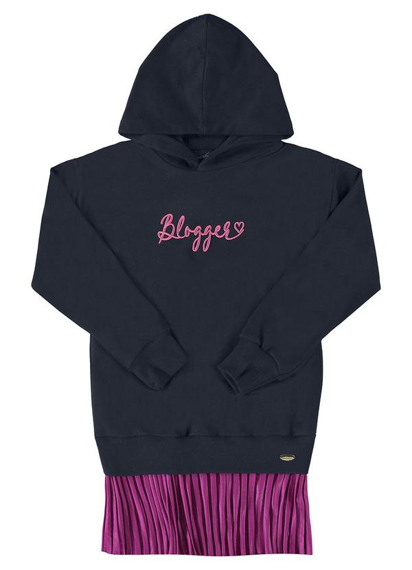 Milli e Nina - Vestido Molecotton e Malha Cirrê Blogger Preto