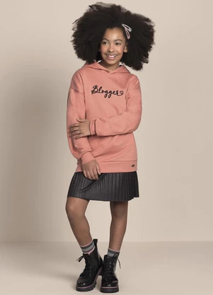 Milli e Nina - Vestido Molecotton e Malha Cirrê Blogger Rosa - MILLI E NINA