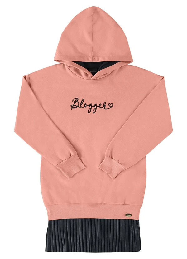 Milli e Nina - Vestido Molecotton e Malha Cirrê Blogger Rosa 2