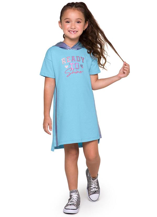 Marisol - Vestido Moletom com Capuz Menina Azul 1