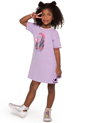 Marisol - Vestido Moletom Menina Lilás - MARISOL