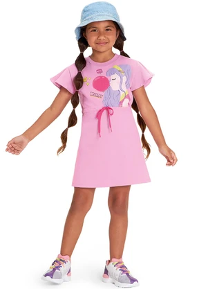 Marisol - Vestido Moletom Menina Rosa - MARISOL