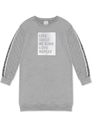 Marisol - Vestido Moletom Infantil Feminino Cinza - MARISOL