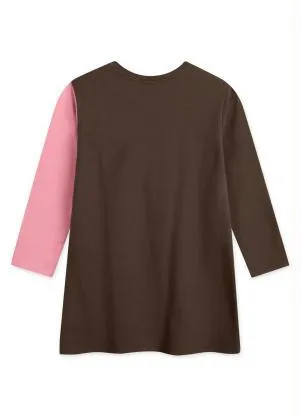 Lilica Ripilica - Vestido Moletom Manga Longa Infantil Marrom - LILICA RIPILICA