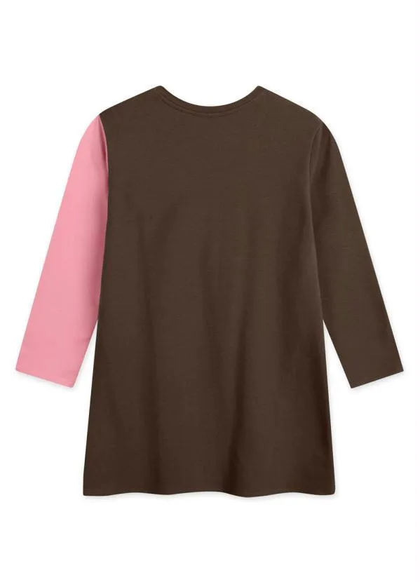 Lilica Ripilica - Vestido Moletom Manga Longa Infantil Marrom 2