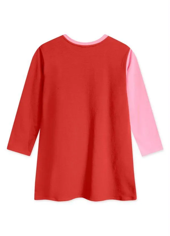 Lilica Ripilica - Vestido Moletom Manga Longa Infantil Rosa 4