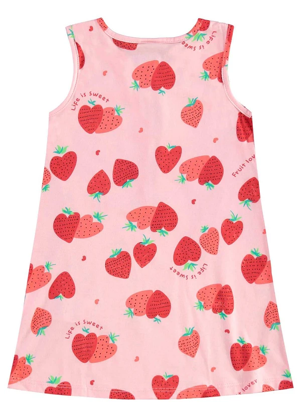 Bee Loop - Vestido Morangos Infantil Rosa 3