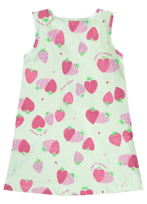 Bee Loop - Vestido Morangos Infantil Verde - BEE LOOP