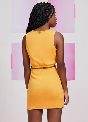 I Am - Vestido Mostarda com Amarração Amarelo - I AM
