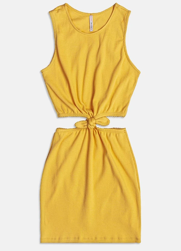 I Am - Vestido Mostarda com Amarração Amarelo