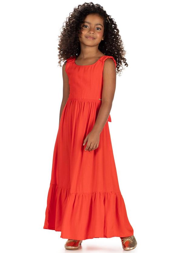 Amada - Vestido Natal em Tecido de Viscose Vermelho