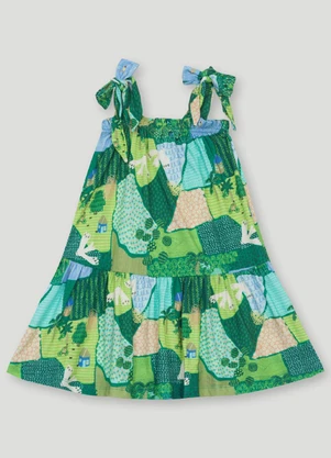 Vestido Natureza Infantil Três e Já Verde - TRÊS E JÁ