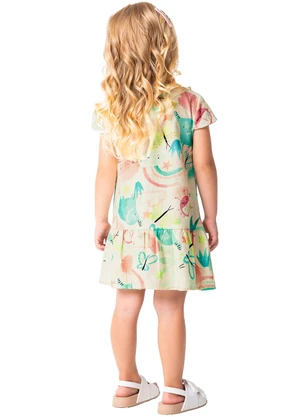 Malwee Kids - Vestido Off White Amplo Ilustrações - MALWEE KIDS