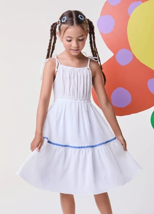 Bimbi - Vestido Off White Anarrugado Off White - BIMBI