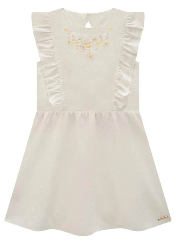 Carinhoso - Vestido Off White Curto Godê