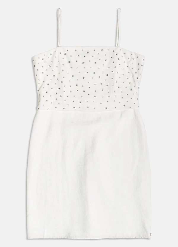 I Am - Vestido Off White de Tule com Strass Off White 3