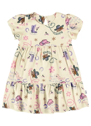 Malwee Kids - Vestido Off White Evasê Country Menina - MALWEE KIDS