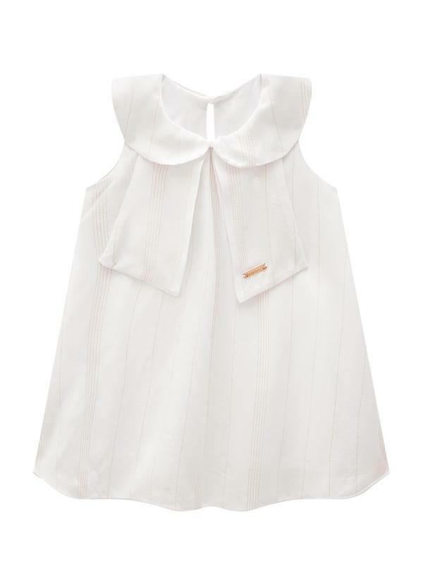 Carinhoso - Vestido Off White Evasê em Lurex