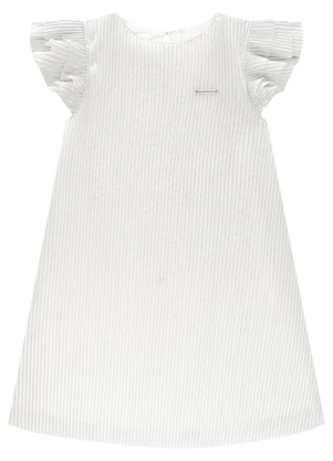 Carinhoso - Vestido Prata Evasê Plissado - CARINHOSO
