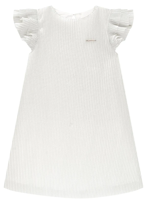 Carinhoso - Vestido Prata Evasê Plissado 2