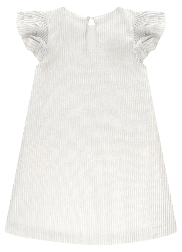 Carinhoso - Vestido Prata Evasê Plissado 3