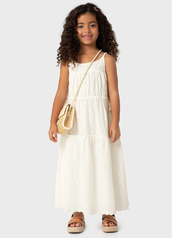 Carinhoso - Vestido Off White Midi em Laíse