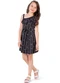 Outlet - Vestido Ombro Único Listrado Menina Preto - variação: Preto