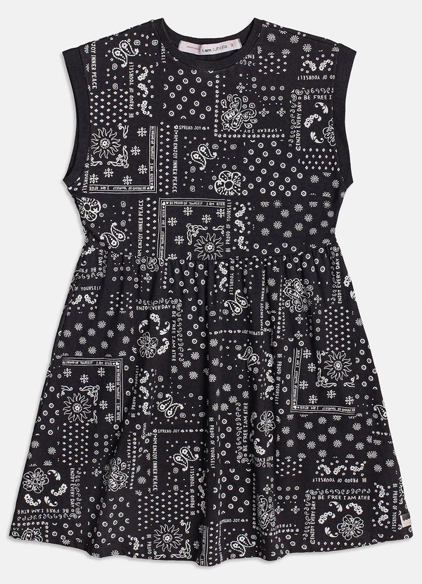 I Am - Vestido Paisley Preto
