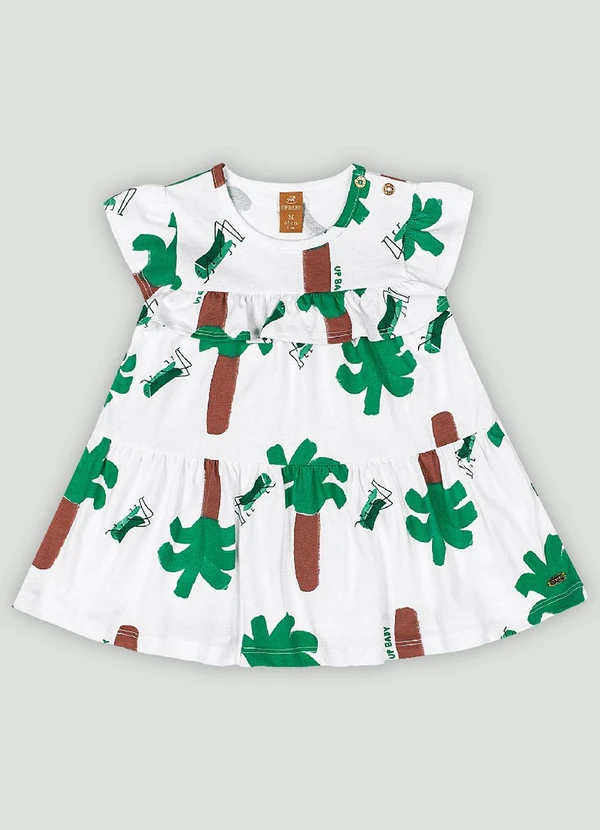 Up Baby - Vestido para Bebê com Babados Up Baby Branco