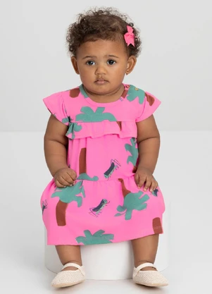 Vestido para Bebê com Babados Up Baby Rosa - UP BABY