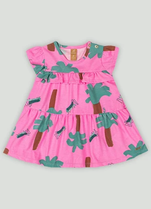 Vestido para Bebê com Babados Up Baby Rosa - UP BABY