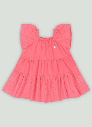 Vestido para Bebê com Recortes Up Baby Rosa - UP BABY