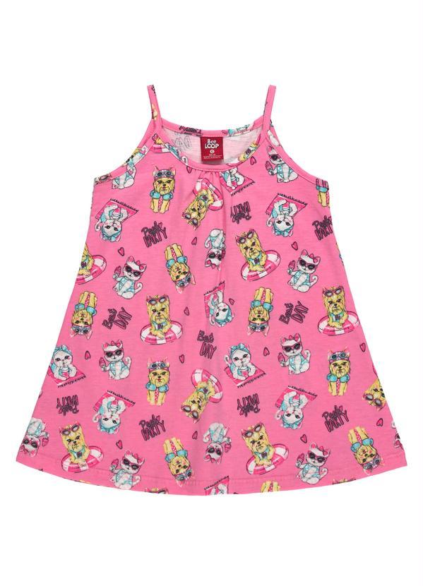 Bee Loop - Vestido para Bebê de Alcinha Rosa