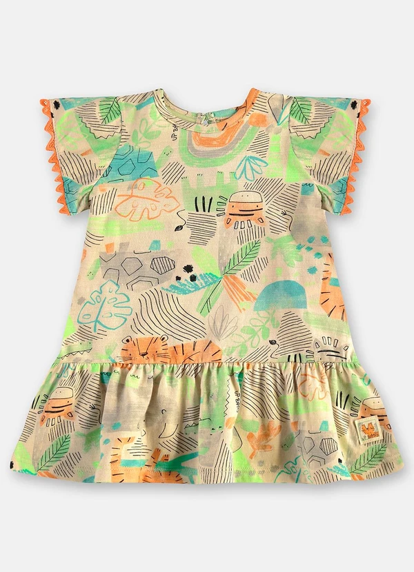 Up Baby - Vestido para Bebê em Algodão Bege 2