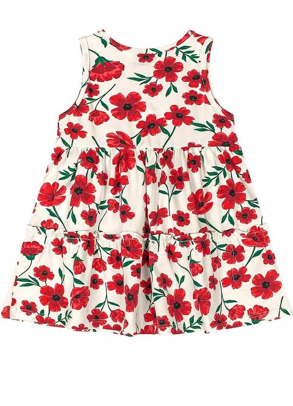 Quimby - Vestido para Bebê em Cotton Flor Branco 3