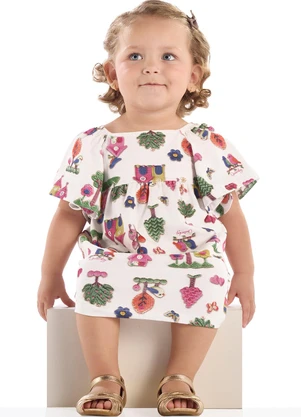 Vestido para Bebê em Cotton Quimby Branco - QUIMBY