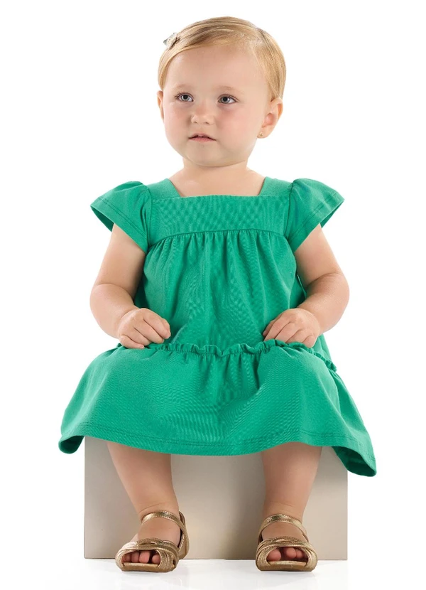 Quimby - Vestido para Bebê em Cotton Verde 1