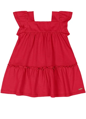 Quimby - Vestido para Bebê em Cotton Vermelho - QUIMBY