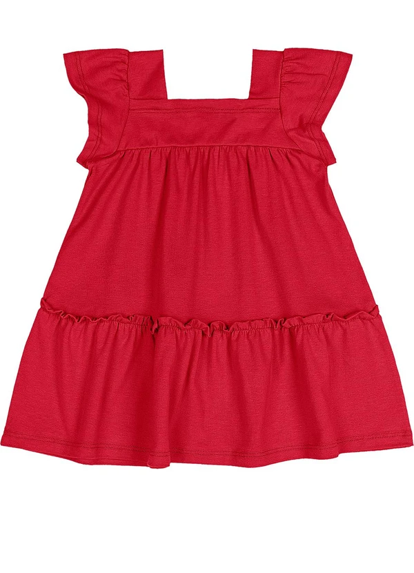 Quimby - Vestido para Bebê em Cotton Vermelho 3