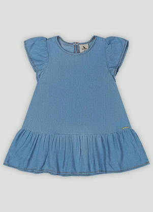 Vestido para Bebê em Jeans Quimby Azul - QUIMBY