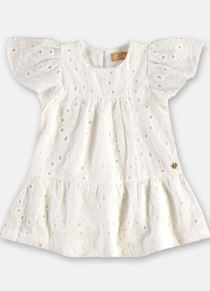 Up Baby - Vestido para Bebê em Laise Branco - UP BABY