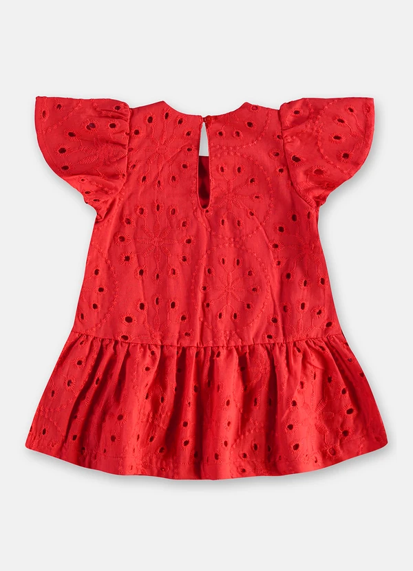 Up Baby - Vestido para Bebê em Laise Vermelho 3
