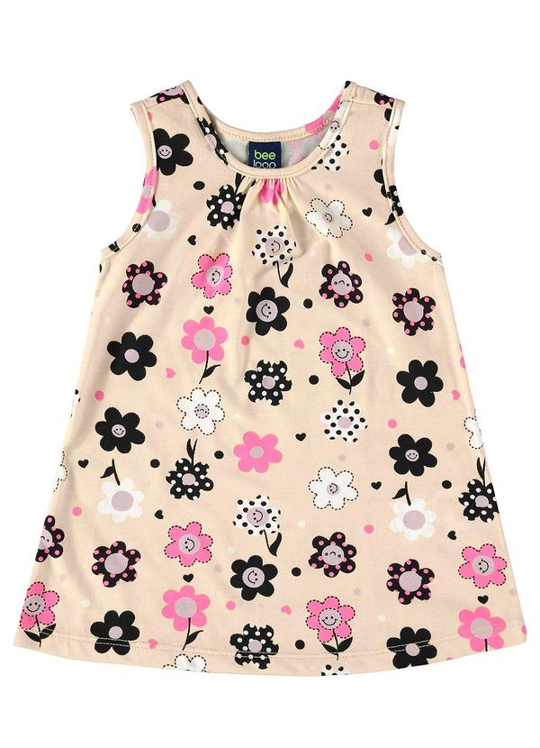 Bee Loop - Vestido para Bebê em Meia Malha Bege