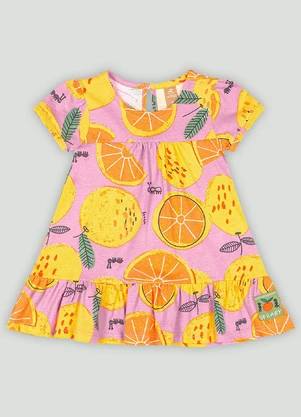 Vestido para Bebê em Meia Malha Up Baby Rosa - UP BABY